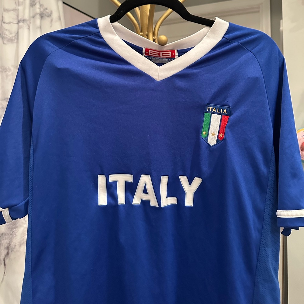 Retro blue Italy soccer jersey